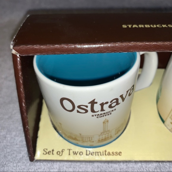 Starbucks Ostrava Czech Republic Set of 2 Demitasse Ceramic 3 oz Mugs NEW RARE - Picture 4 of 10